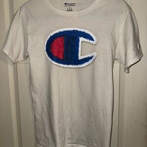 Champion White T-Shirt white Tye Dye Logo Men’s Size Small